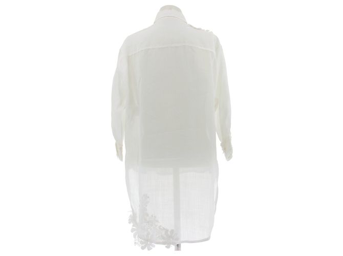 Camicia Ermanno Scervino bianca ricamata in ramie Bianco - vista 2