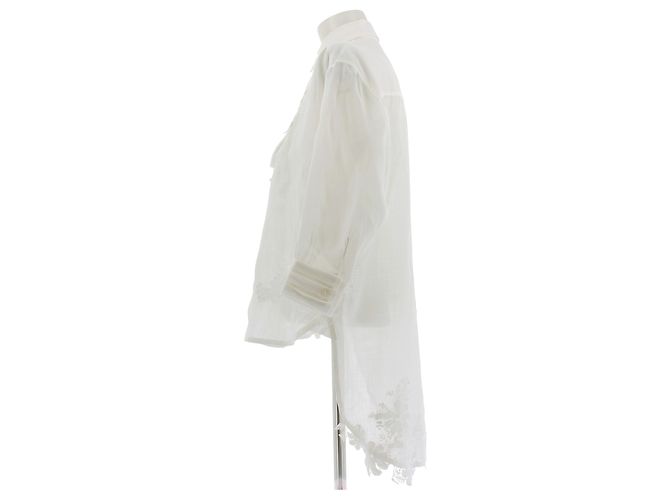 Camicia Ermanno Scervino bianca ricamata in ramie Bianco - vista 4