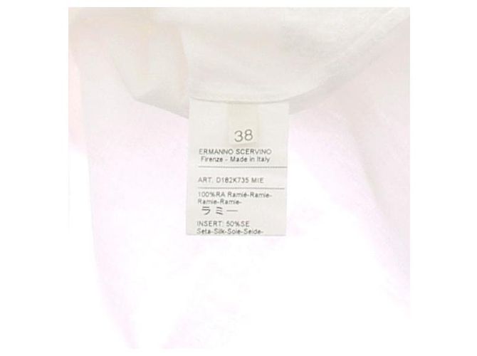 Camicia Ermanno Scervino bianca ricamata in ramie Bianco - vista 6