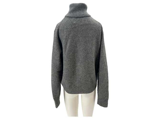 Autre Marque Grauer Rollkragenpullover aus Wolle - Ansicht 2