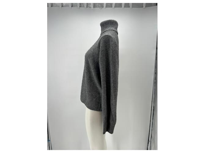 Autre Marque Grauer Rollkragenpullover aus Wolle - Ansicht 4