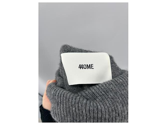 Autre Marque Grauer Rollkragenpullover aus Wolle - Ansicht 5