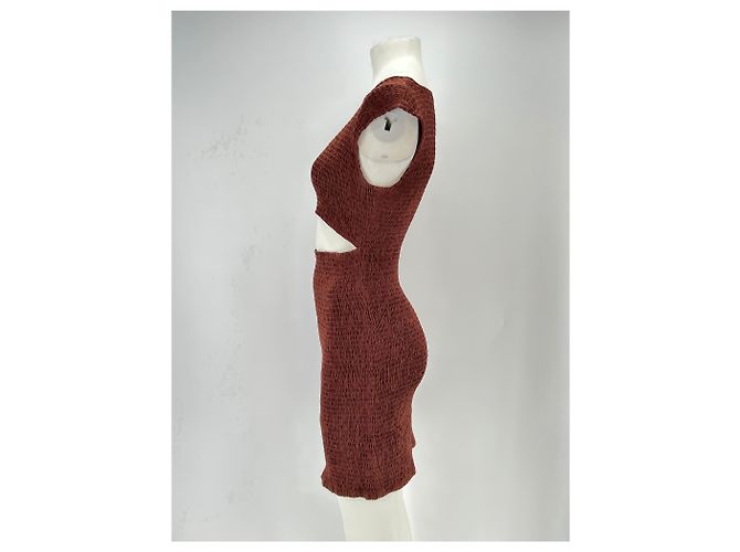 Les Benjamins Smockkleid aus Viskose Braun - Ansicht 4