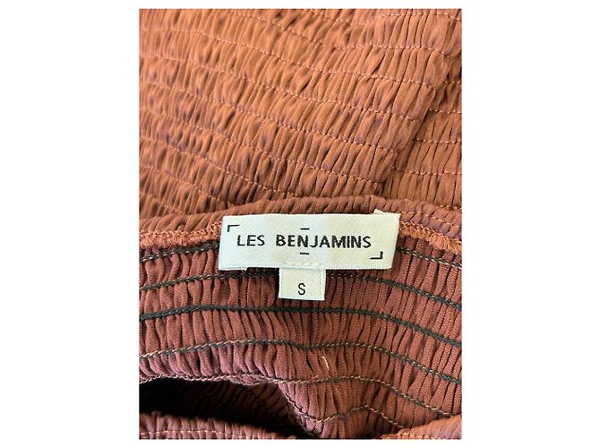 Les Benjamins Smockkleid aus Viskose Braun - Ansicht 5