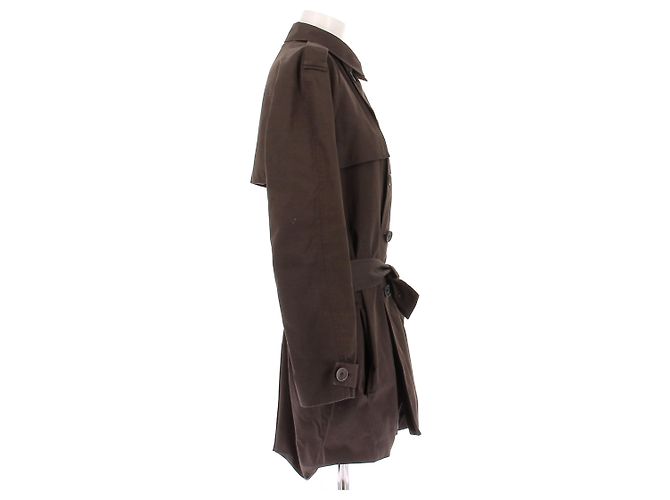 Trench coat Dior marrone in cotone - vista 3