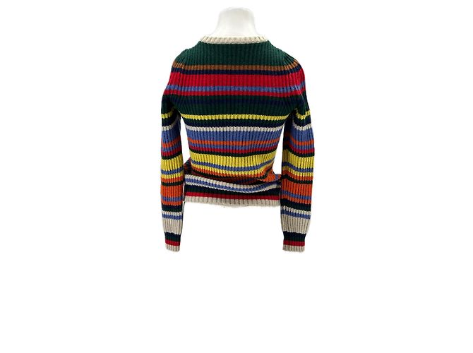 Jean Paul Gaultier Gestreifter, mehrfarbiger Wollpullover Mehrfarben - Ansicht 2