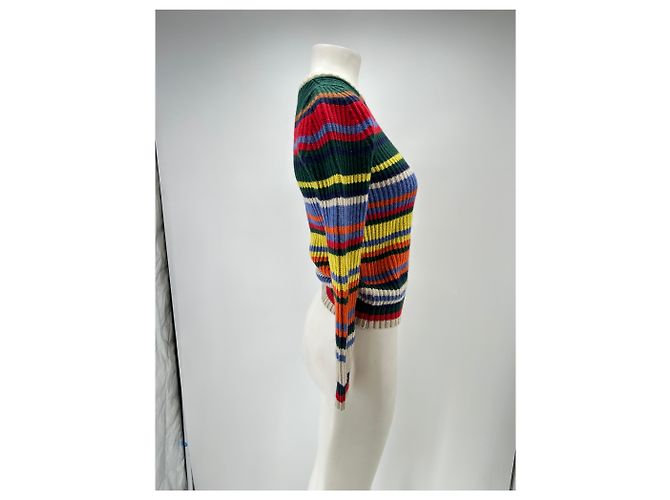 Jean Paul Gaultier Gestreifter, mehrfarbiger Wollpullover Mehrfarben - Ansicht 3