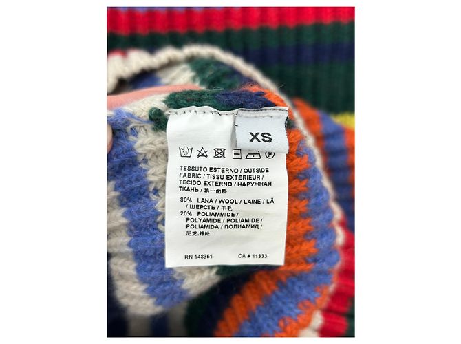 Jean Paul Gaultier Gestreifter, mehrfarbiger Wollpullover Mehrfarben - Ansicht 6