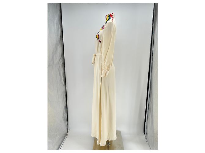 Tory Burch Seiden Maxikleid Beige - Ansicht 4