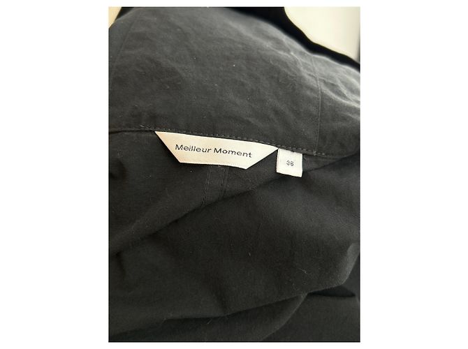 Autre Marque Giacca parka lunga nera in cotone BEST MOMENT Nero - vista 5