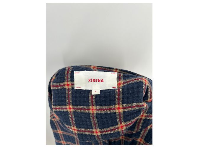 Autre Marque Blusa de cuadros de algodón azul marino XIRENA - vista 5
