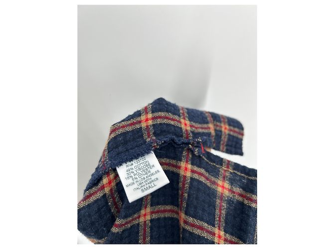 Autre Marque Blusa de cuadros de algodón azul marino XIRENA - vista 6