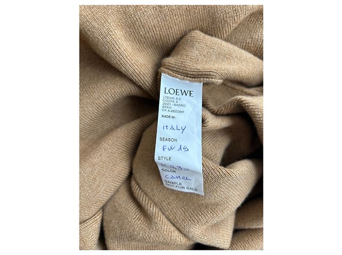 Loewe Vestido largo camel de lana Camello - vista 7