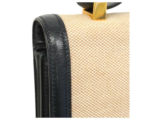 Borsa Hermès Ring de Toile H Blu navy - vista 14