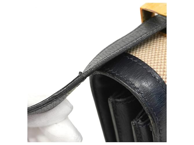Borsa Hermès Ring de Toile H Blu navy - vista 15