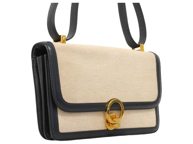 Borsa Hermès Ring de Toile H Blu navy - vista 2