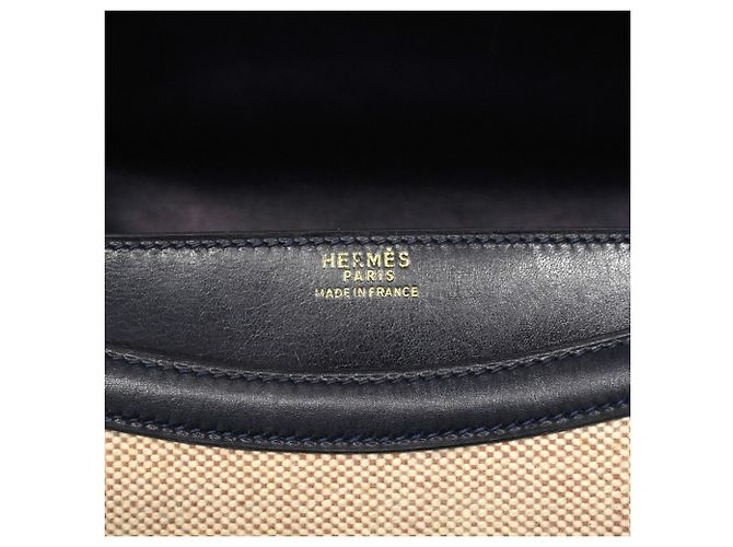 Borsa Hermès Ring de Toile H Blu navy - vista 5