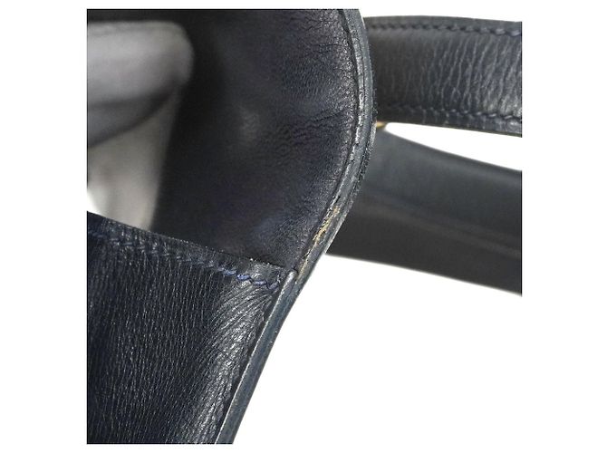 Borsa Hermès Ring de Toile H Blu navy - vista 7