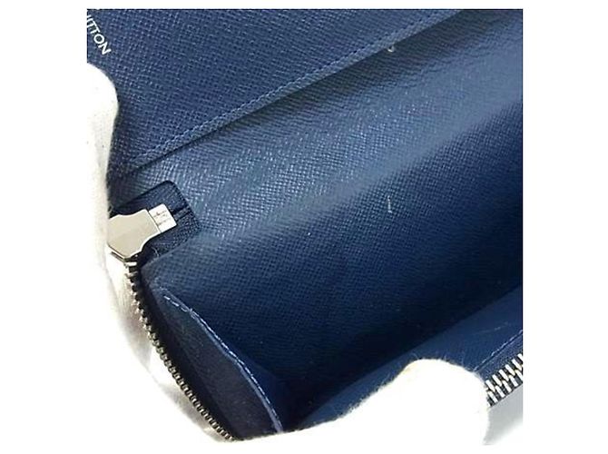 Cartera larga de cuero Taiga Louis Vuitton Azul - vista 2