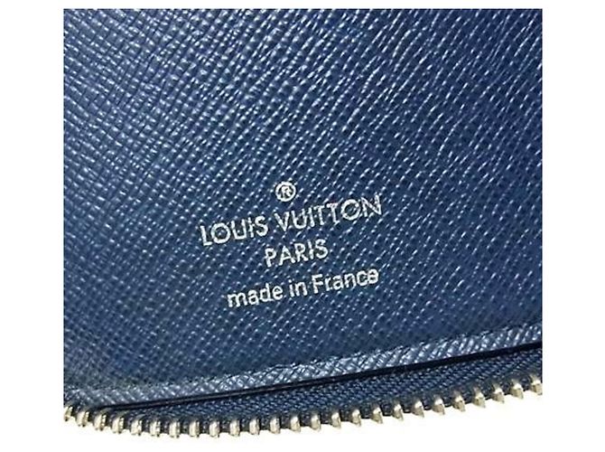 Cartera larga de cuero Taiga Louis Vuitton Azul - vista 7
