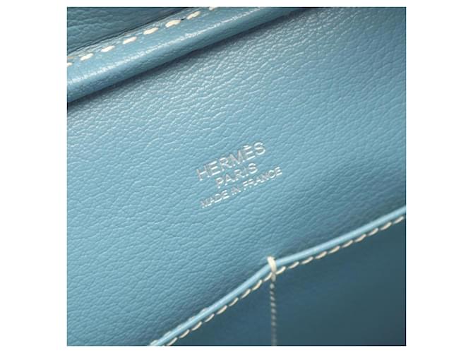Borsa Hermès Plume 28 Blu - vista 4