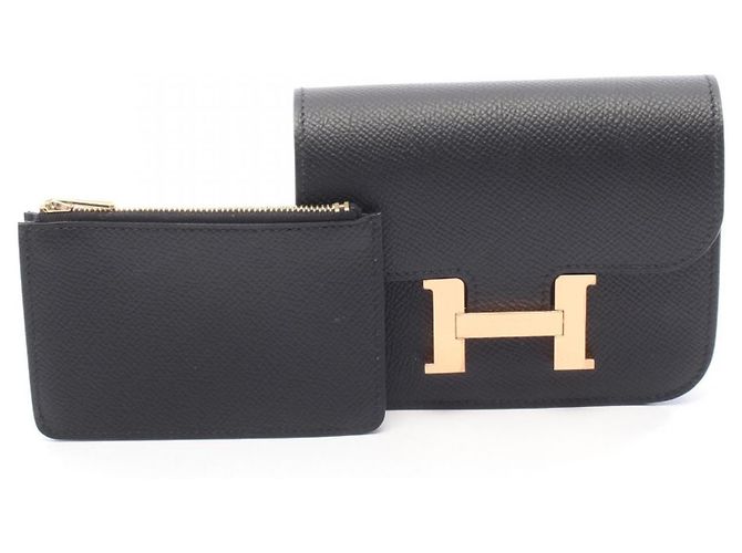 Billetera Bifold Slim Constance Hermès Negro - vista 6