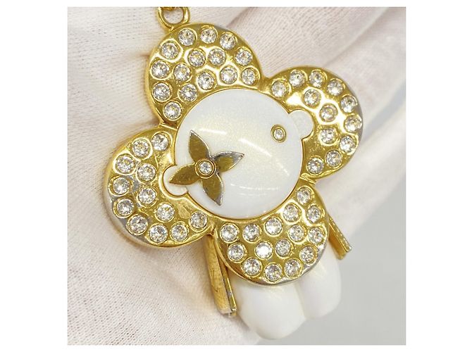 Portachiavi Vivienne di Louis Vuitton Bianco D'oro - vista 3