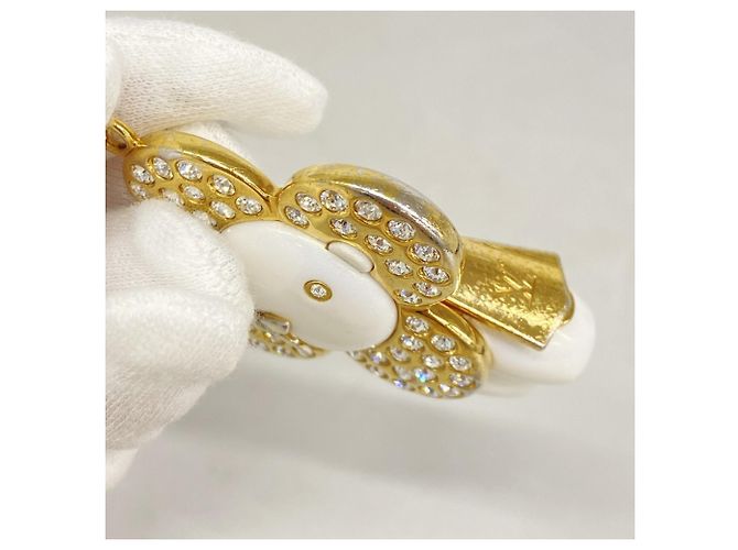 Portachiavi Vivienne di Louis Vuitton Bianco D'oro - vista 4