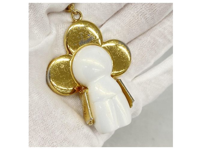 Portachiavi Vivienne di Louis Vuitton Bianco D'oro - vista 5