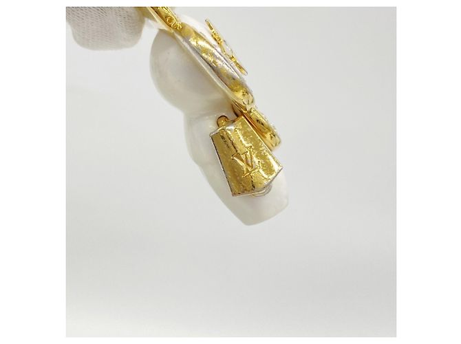 Portachiavi Vivienne di Louis Vuitton Bianco D'oro - vista 6