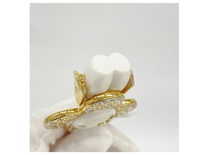 Portachiavi Vivienne di Louis Vuitton Bianco D'oro - vista 7