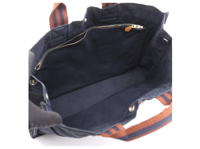 Foul Tote MM Tasche von Hermès Braun Marineblau - Ansicht 3