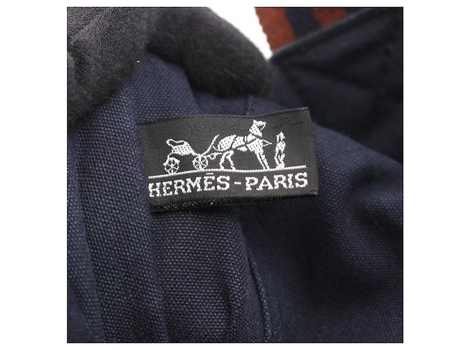 Foul Tote MM Tasche von Hermès Braun Marineblau - Ansicht 4