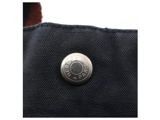 Foul Tote MM Tasche von Hermès Braun Marineblau - Ansicht 9