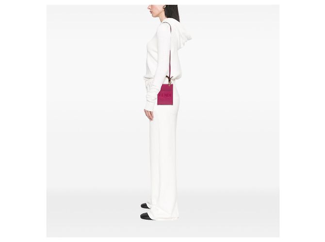 Fendi Mini Borsa Sunshine Shopper in Pelle Rosa - vista 11