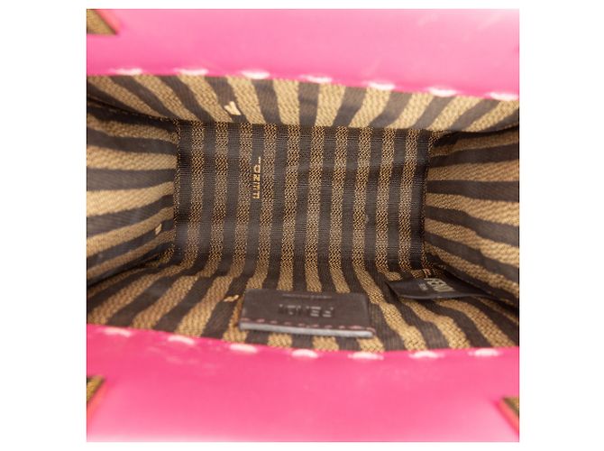 Fendi Mini Borsa Sunshine Shopper in Pelle Rosa - vista 4