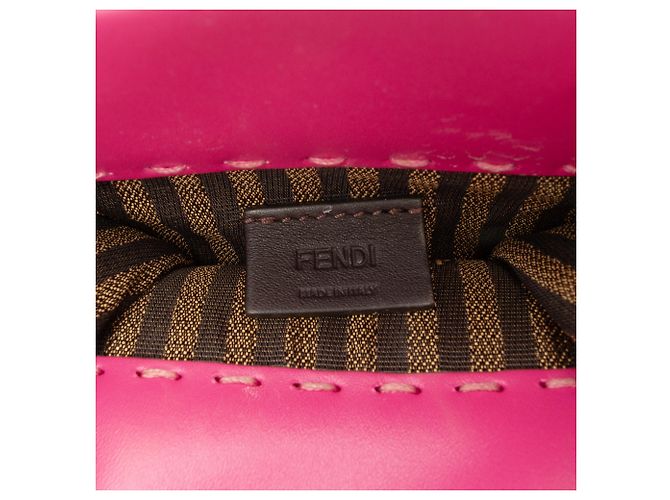 Fendi Mini Borsa Sunshine Shopper in Pelle Rosa - vista 5