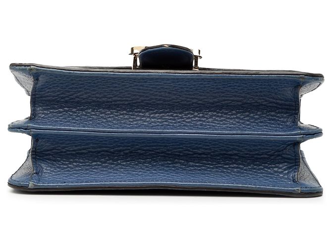 Gucci Blu Piccolo Dollar Pelle di Vitello Crossbody Interlocking G - vista 3