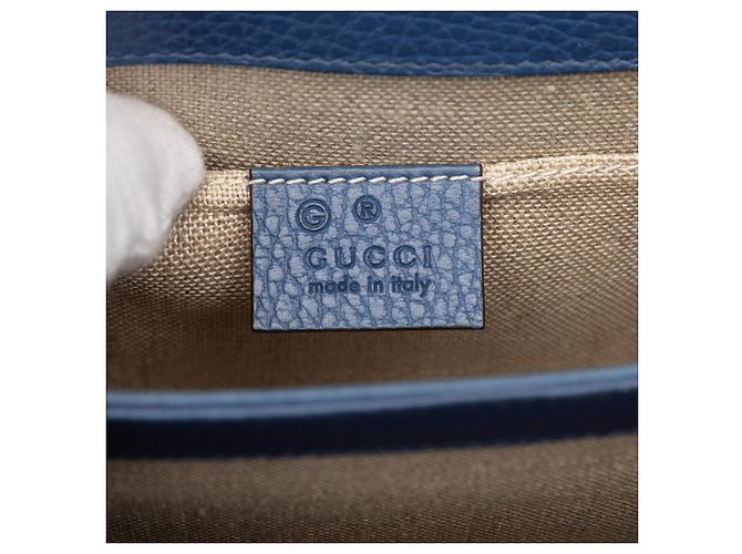 Gucci Blu Piccolo Dollar Pelle di Vitello Crossbody Interlocking G - vista 5
