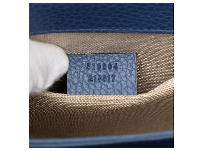 Gucci Blu Piccolo Dollar Pelle di Vitello Crossbody Interlocking G - vista 6