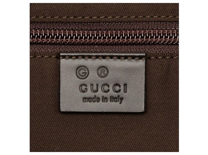 Borsa a tracolla in nylon GG marrone di Gucci Marrone scuro - vista 5