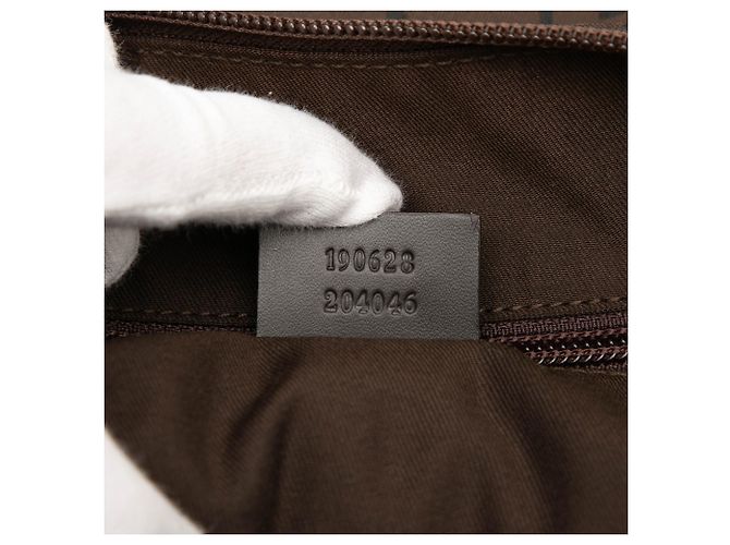 Borsa a tracolla in nylon GG marrone di Gucci Marrone scuro - vista 6