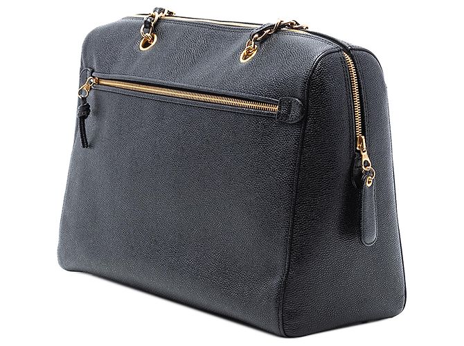 Borsa a Spalla Chanel CC Caviar Nera Nero - vista 2