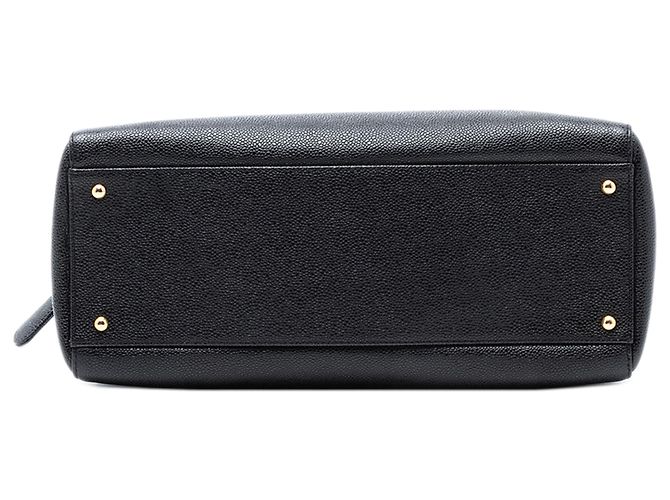 Borsa a Spalla Chanel CC Caviar Nera Nero - vista 3