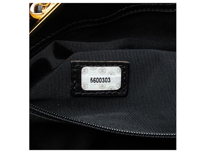 Borsa a Spalla Chanel CC Caviar Nera Nero - vista 6