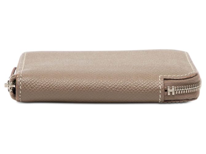 Silk In Billetera compacta de seda Epsom marrón Hermès Castaño Gris pardo - vista 3