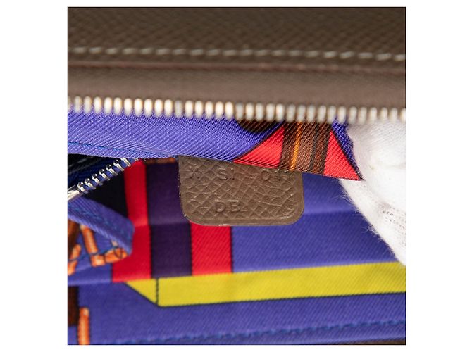 Silk In Billetera compacta de seda Epsom marrón Hermès Castaño Gris pardo - vista 5