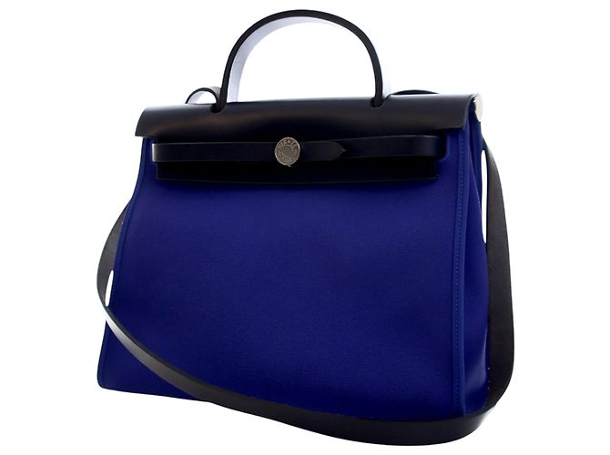 Hermès Blue Toile Herbag Zip 31 - vista 2