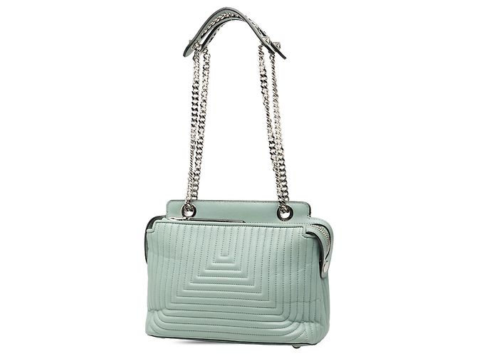 Fendi Green Small Lambskin DotCom Click Shoulder Bag - view 2