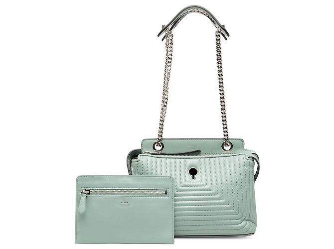 Fendi Green Small Lambskin DotCom Click Shoulder Bag - view 7
